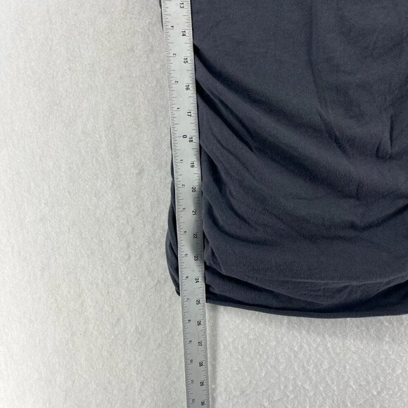 Mom's The Word Maternity Tank Top Womens Sz M Gray Ruched Square Neck Sleeveless - Picture 4 of 12